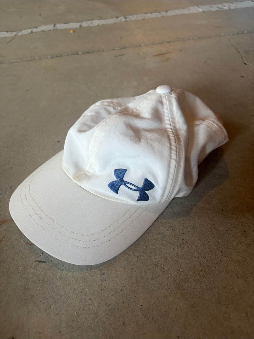 Under Armour White Baseball Cap with Blue Logo